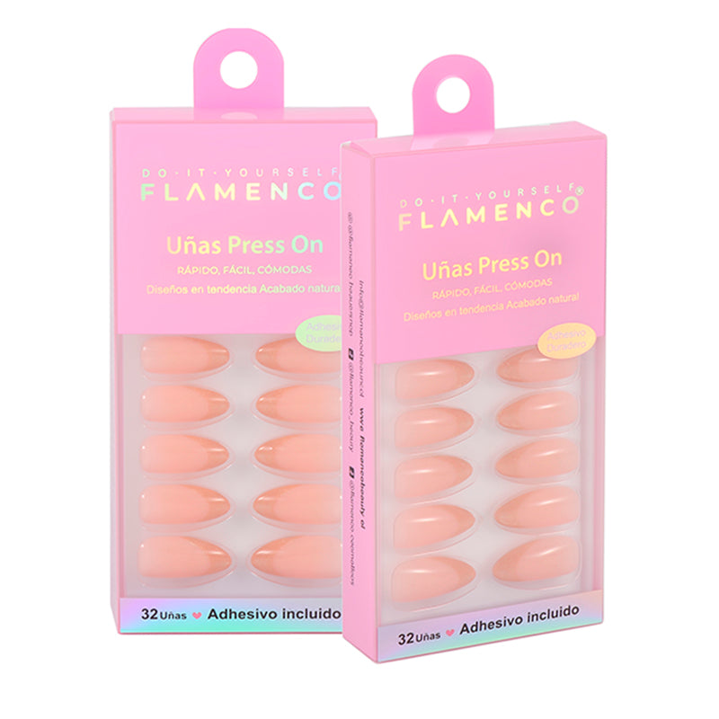 Uñas Press On Almendradas Francesa Oro Rosa Cat Eye