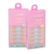 Uñas Press On Almendradas Francesa Celeste Gemas 3D