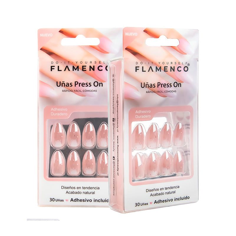 Uñas Press On Coquette Rosa Velvet Almond