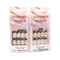 Uñas Press On Francesa Negra Estrellas Almond