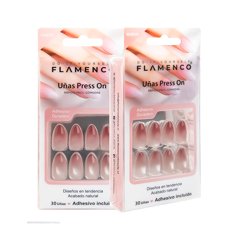 Uñas Press On Cat Eye Velvet Degradé Almond