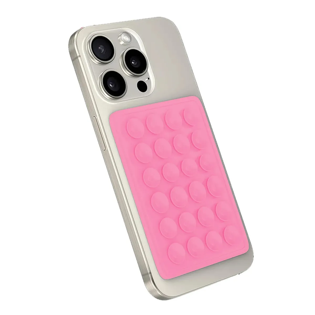 Soporte De Silicona Ventosa Adhesivo Para Carcasa / Celular - Color Rosa