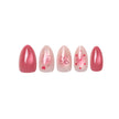 Uñas Press On Almendradas Coquette Rosa Lazos 3D