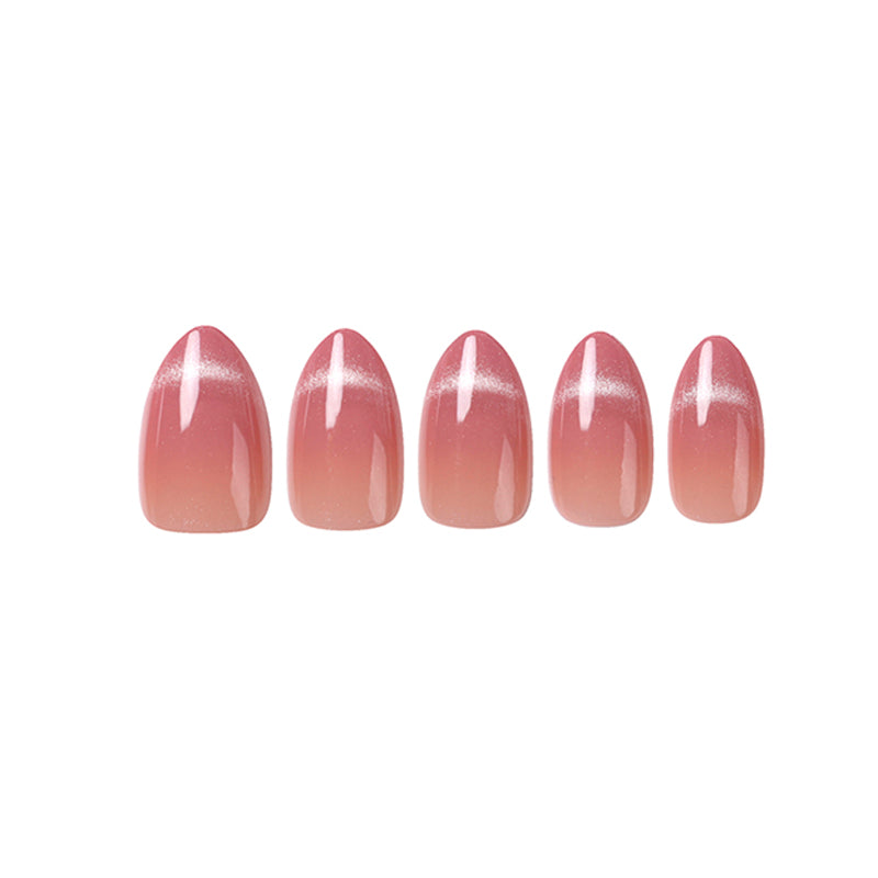 Uñas Press On Ocaso Perlado Cat Eye Almond