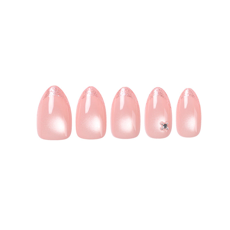 Uñas Press On Francesa Glitter Coquette Almond