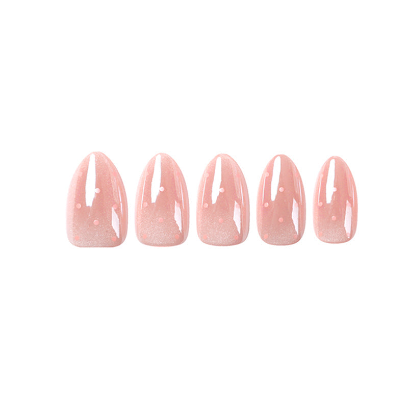 Uñas Press On Coquette Rosa Velvet Almond