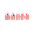 Uñas Press On Fresas Rosa Glitter Almond