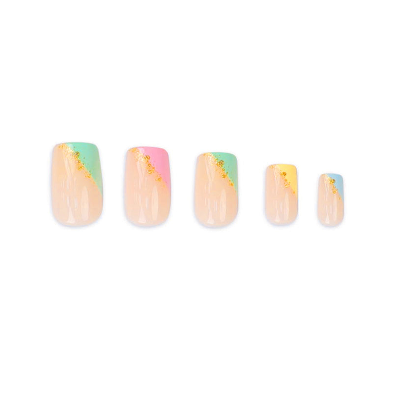 Uñas Press On Cuadradas Medianas Pastel Glam