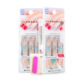 Uñas Press On Cuadradas Medianas Nude con Diseño Pastel