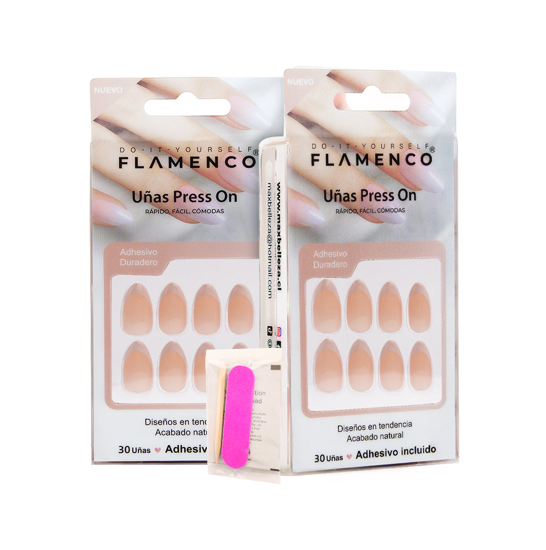 Uñas Press On Francesa Classic Almond