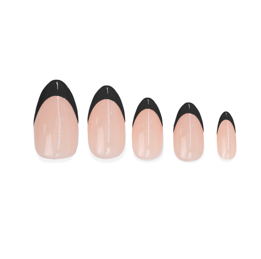 Uñas Press On French Noir Almond