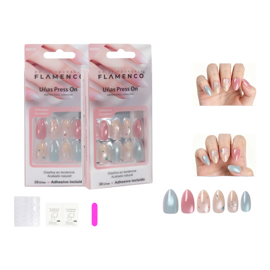 Uñas Press On Almendradas Modelo 121