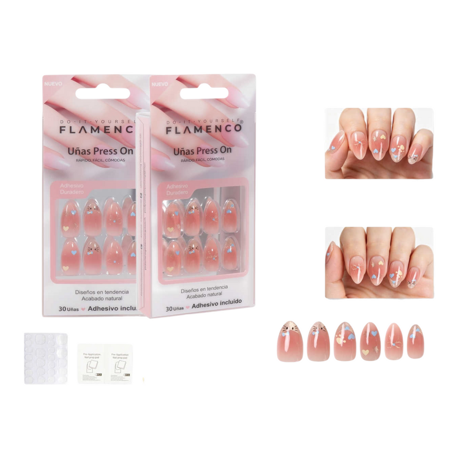 Uñas Press On Almendradas Modelo 123