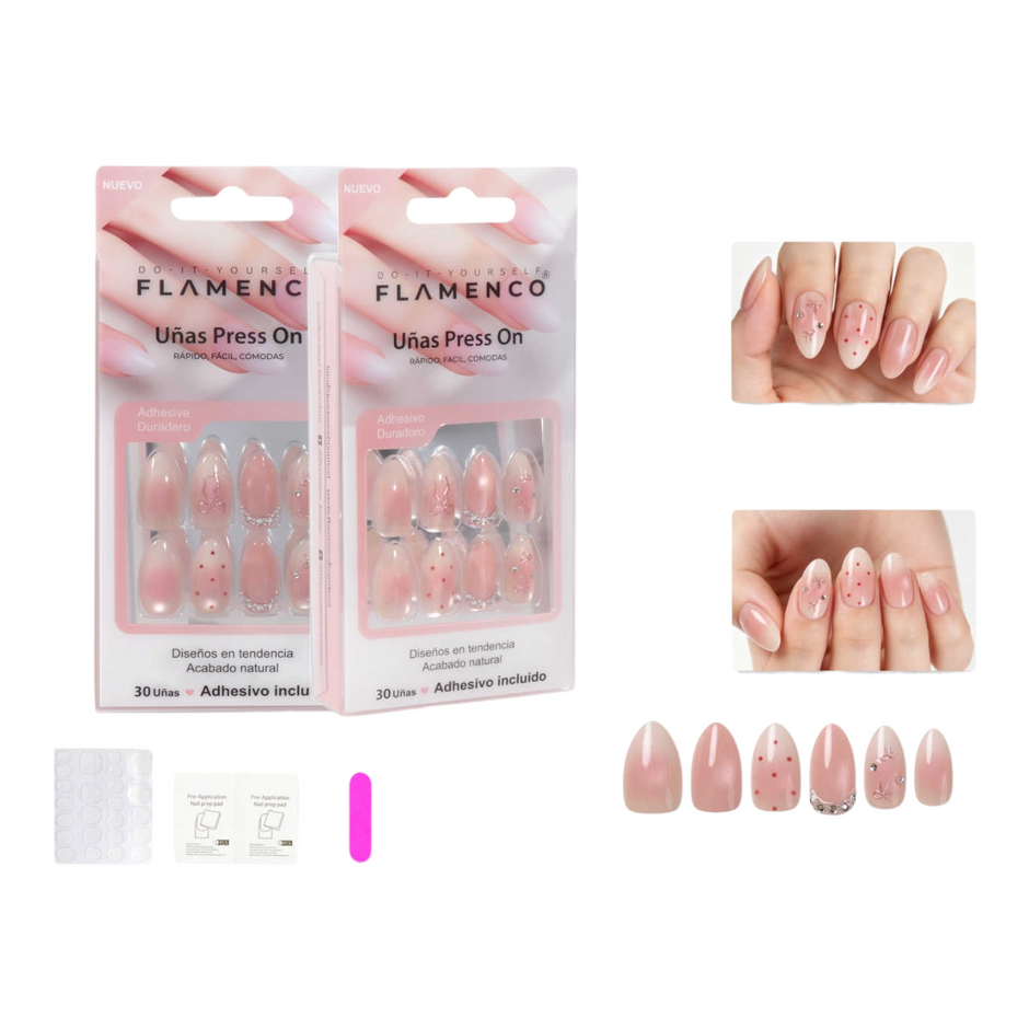 Uñas Press On Almendradas Modelo 124
