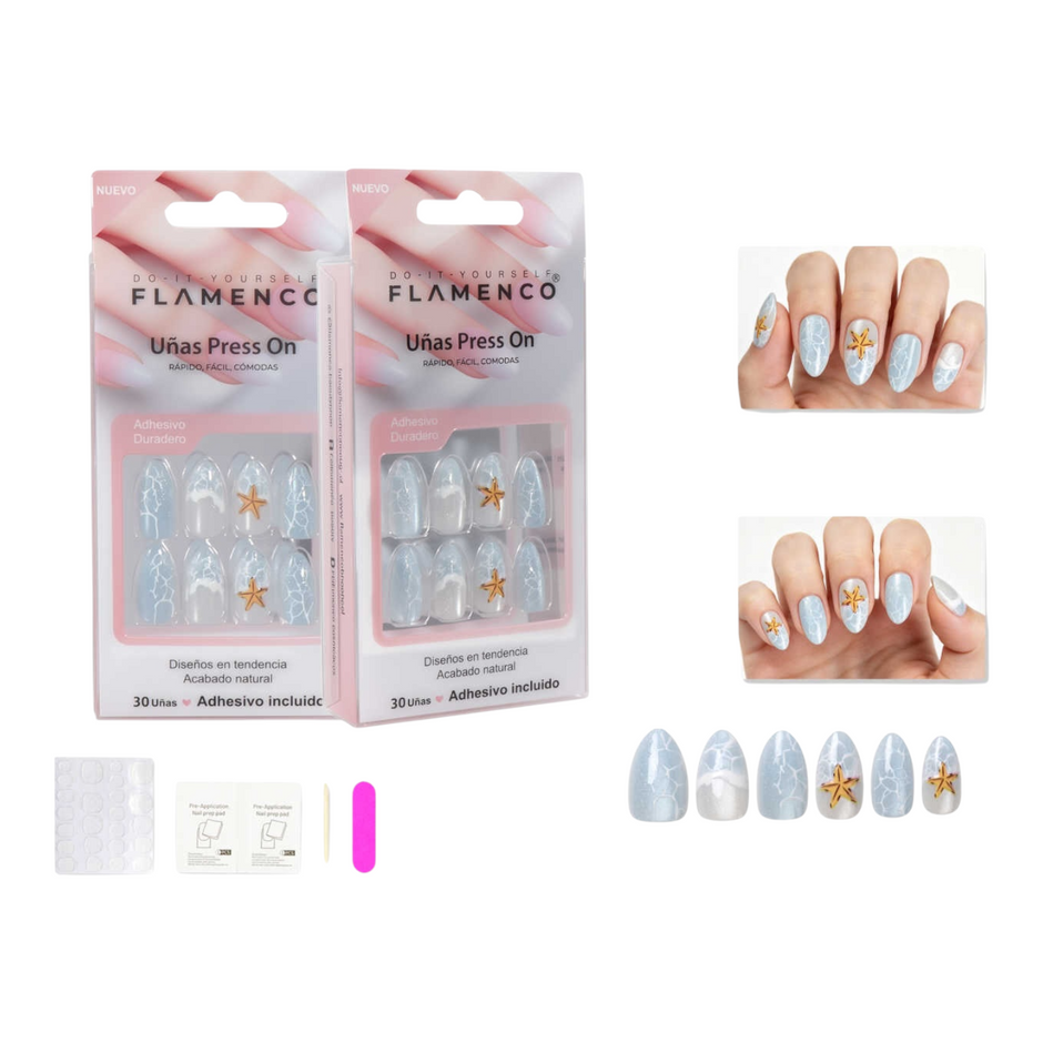 Uñas Press On Almendradas Modelo 127