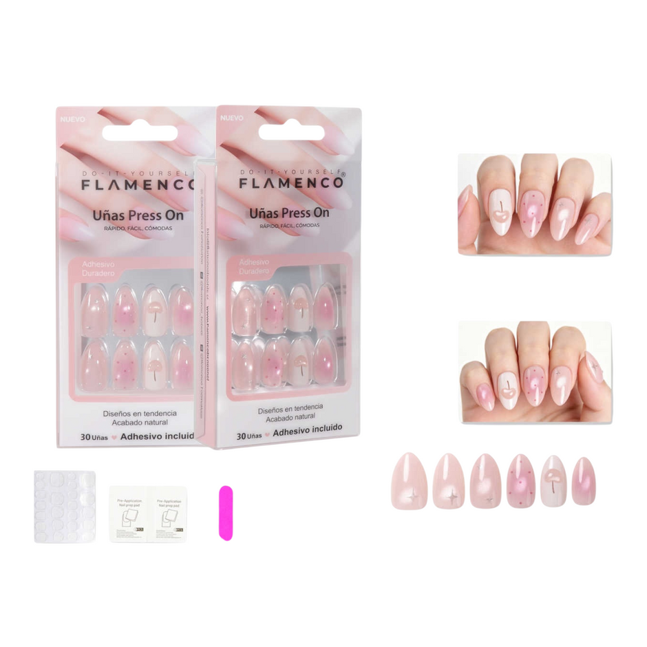 Uñas Press On Almendradas Modelo 128