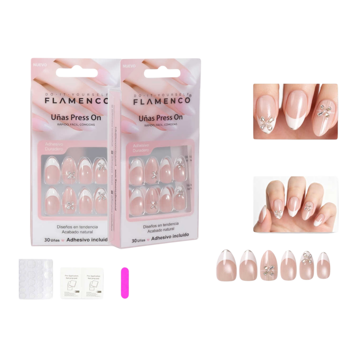 Uñas Press On Almendradas Modelo 132