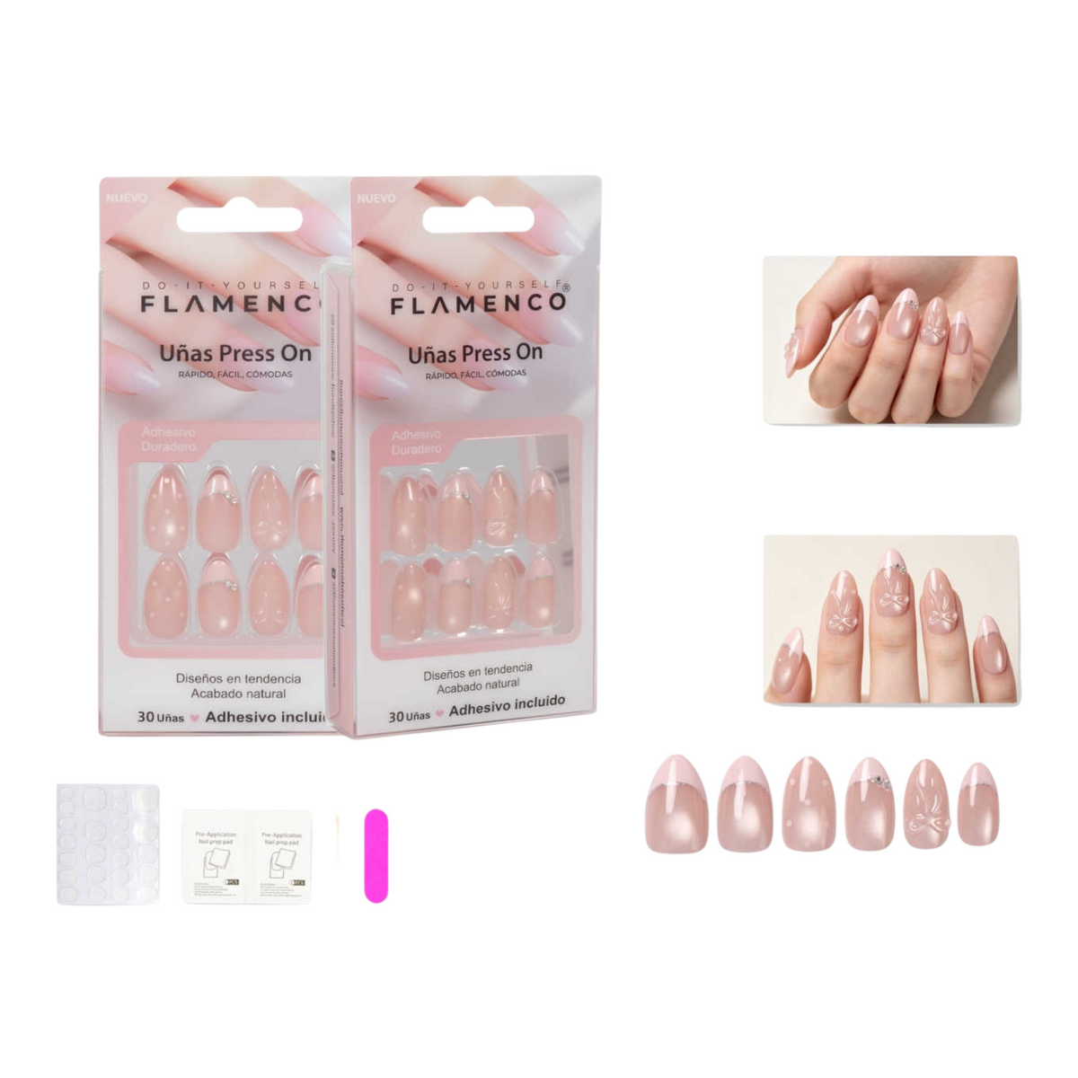 Uñas Press On Almendradas Modelo 135
