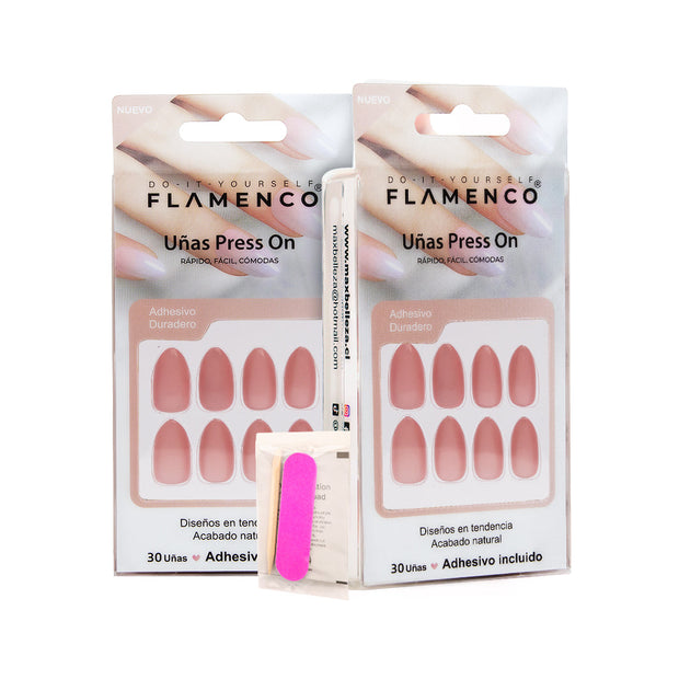 Uñas Press On Dusty Rose Satin Almond