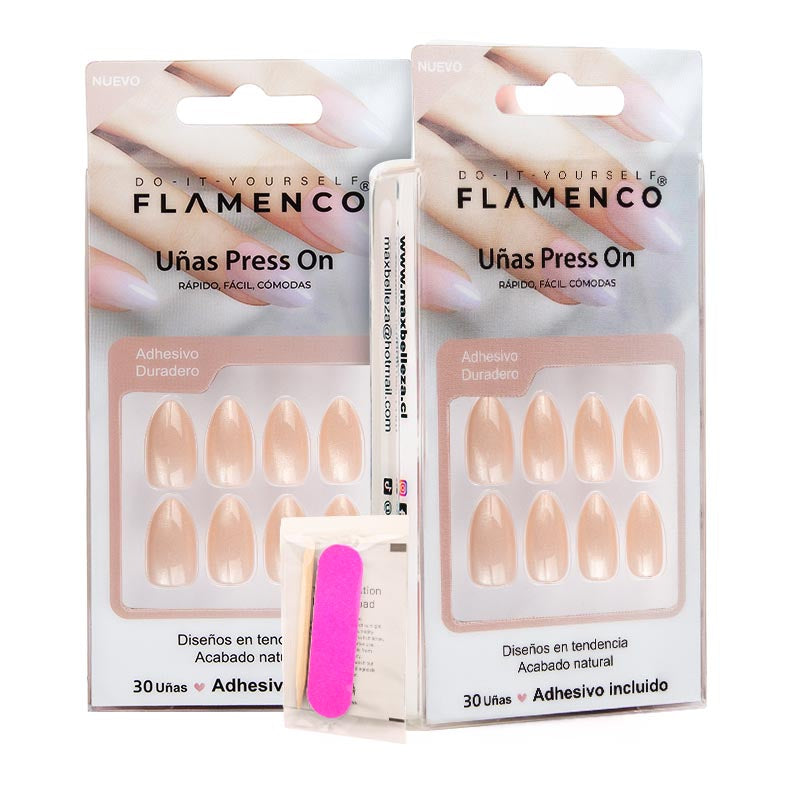 Uñas Press On Champagne Glow Almond