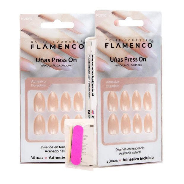 Uñas Press On Champagne Glow Almond