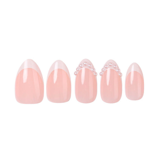 Uñas Press On Pearl French Almond