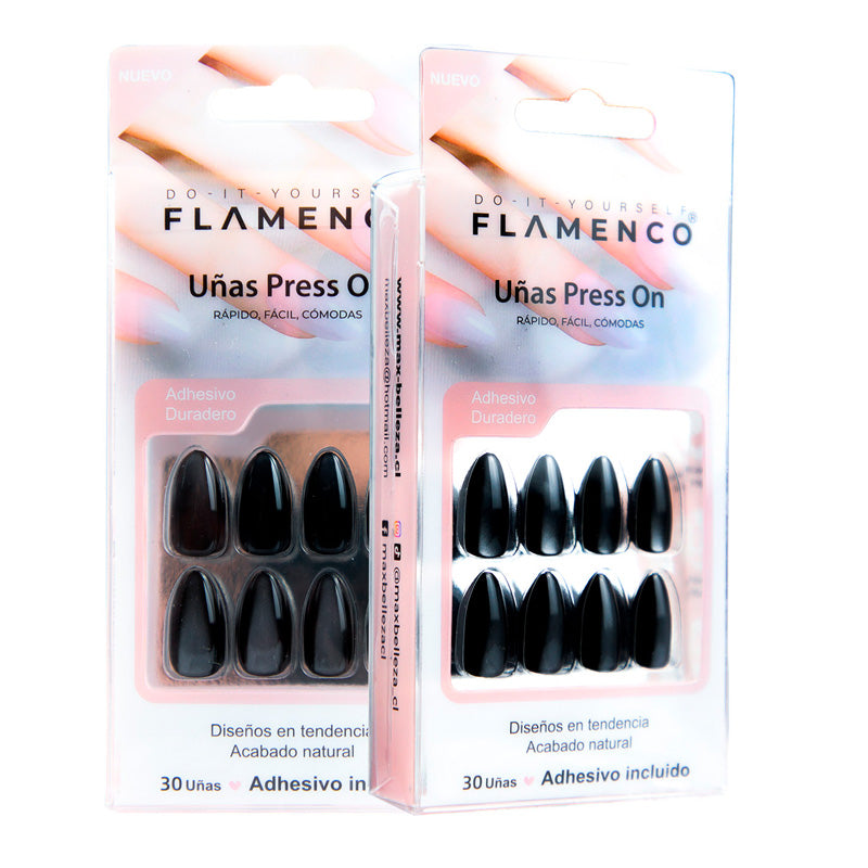 Uñas Press On Midnight Cat Eye Almond