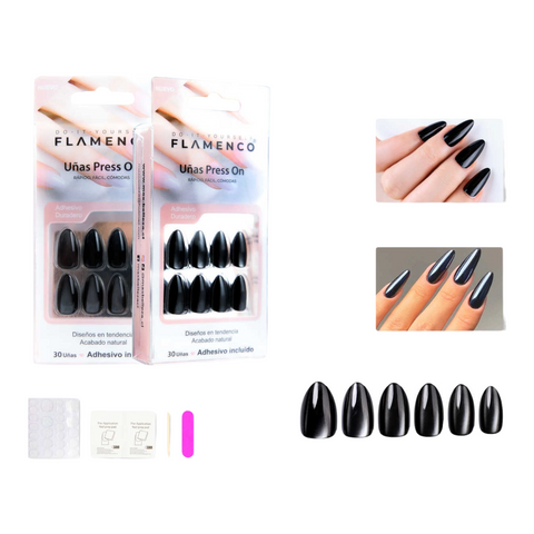 Uñas Press On Almendradas Modelo 30