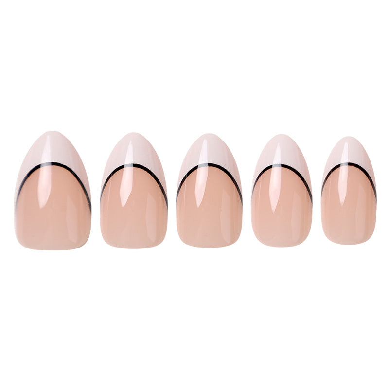 Uñas Press On Double French Almond