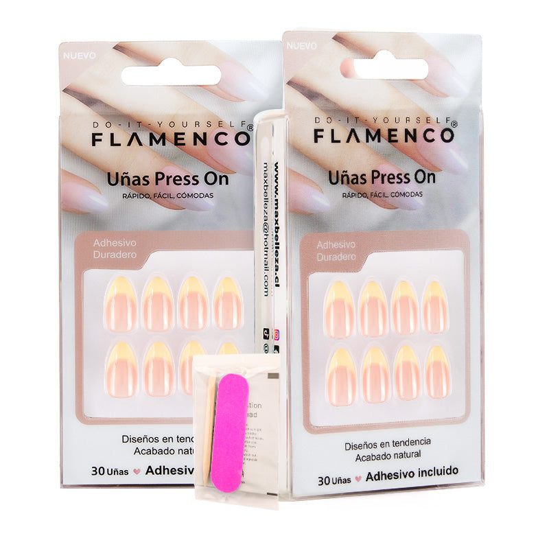 Uñas Press On Vanilla French Almond