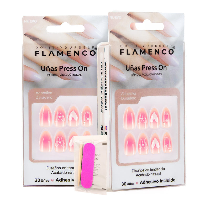 Uñas Press On Coquette Blush Almond