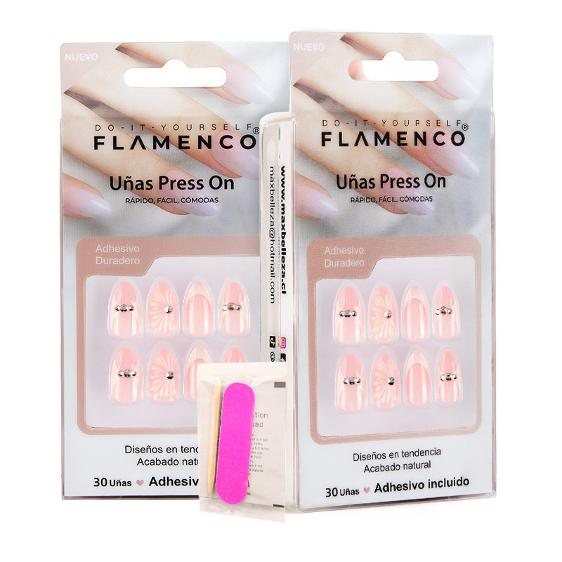 Uñas Press On Blossom Pearl Almond