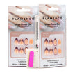 Uñas Press On Golden Blossom French Almond