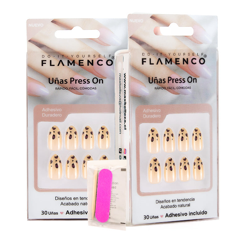 Uñas Press On Wild Leopard Almond