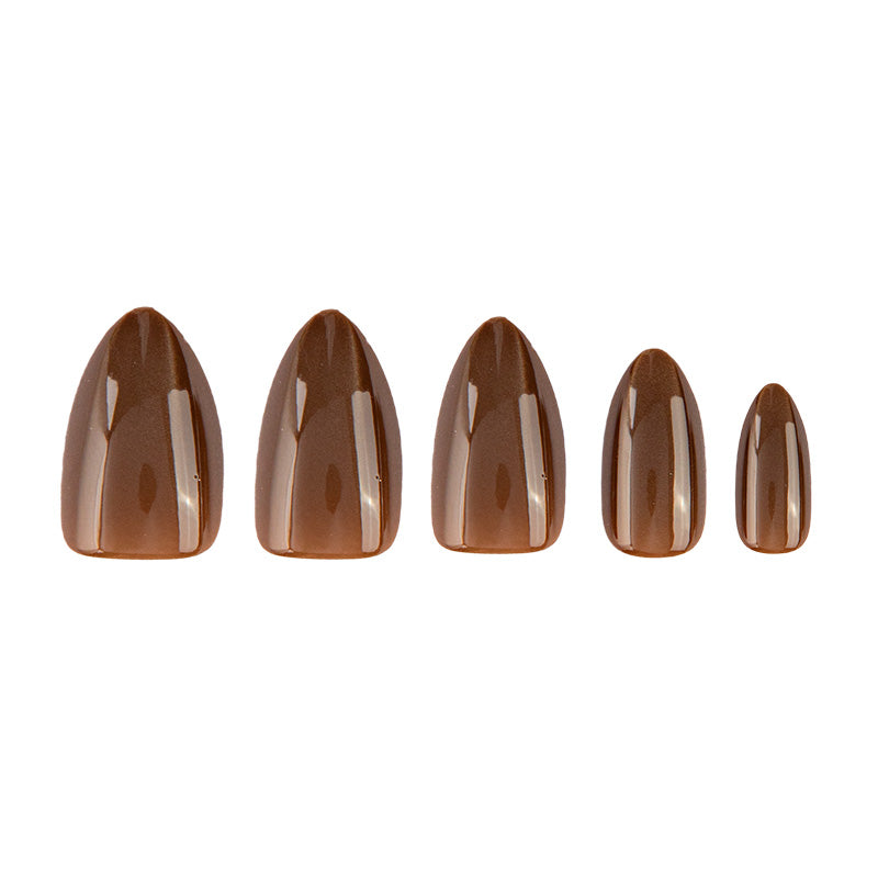 Uñas Press On Chocolate Cat Eye Almond