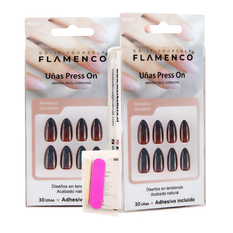 Uñas Press On Cat Eye Azul Petróleo