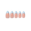 Uñas Press On Almendradas Francesa Celeste Gemas 3D - segunda imagen
