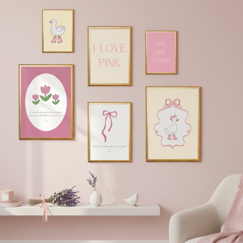 Set de Marco Decorativo I Love Pink Duk
