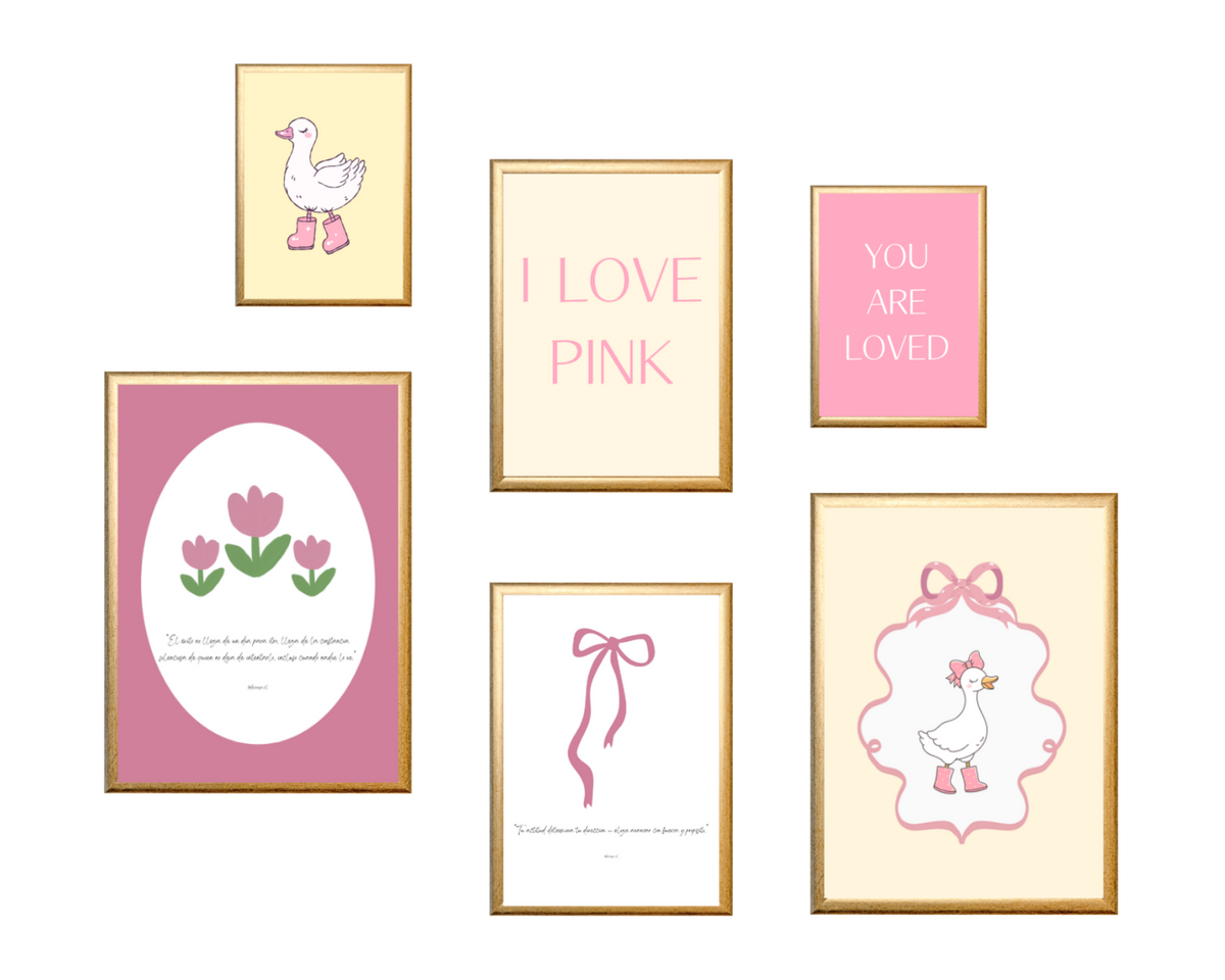 Set de Marco Decorativo I Love Pink Duk