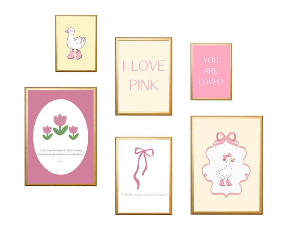 Set de Marco Decorativo I Love Pink Duk