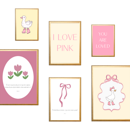 Set de Marco Decorativo I Love Pink Duk