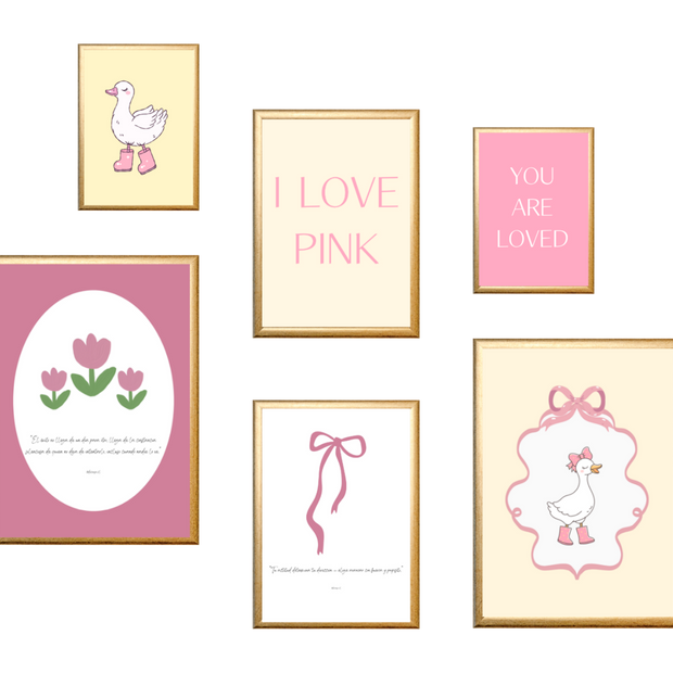 Set de Marco Decorativo I Love Pink Duk