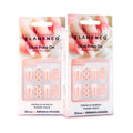 Uñas Press On Cuadradas Nude Acolchado Dorado