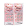 Uñas Press On Almendra Pink Chrome Aura Flames