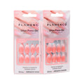 Uñas Press On Almendra Francesa Rosa con Malla