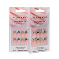 Uñas Press On Almendra Francesa Negra Animal Print