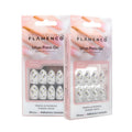 Uñas Press On Almendradas Corta Savage Love Lazo Cristal 3D