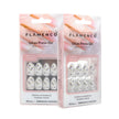 Uñas Press On Almendradas Corta Savage Love Lazo Cristal 3D