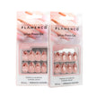Uñas Press On Almendradas Corta Coquette Perladas Ojo de Gato