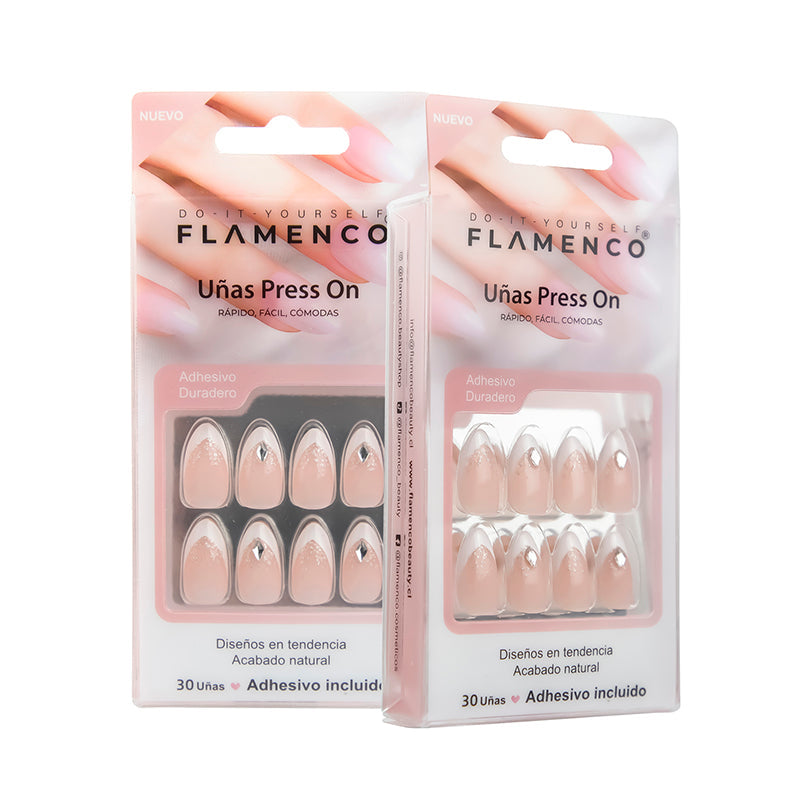 Uñas Press On Almendradas Corta Pink Bow Cat Aesthetic